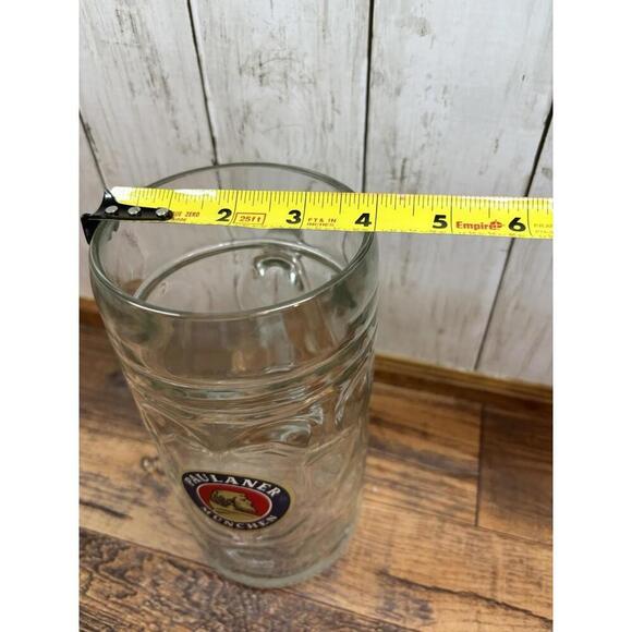 PAULANER MUNCHEN  1 Liter Dimpled German Munich Beer Stein Glass Mug Oktoberfest - Picture 4 of 4